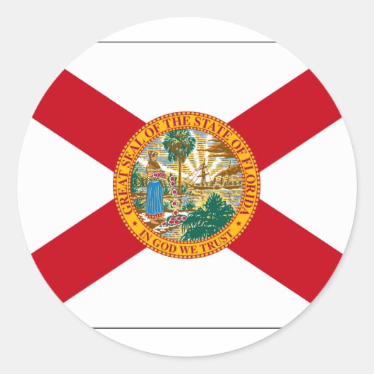 Sticker Rond Drapeau de l'État de Floride (Devant)
