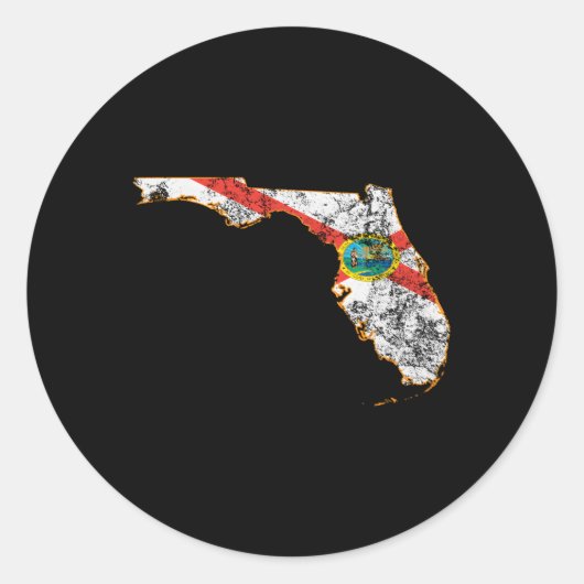 Sticker Rond Drapeau De L'État De Floride (Devant)
