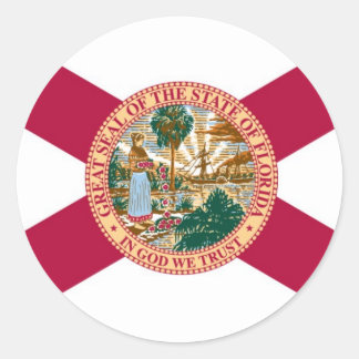 Sticker Rond Drapeau de l'État de Floride