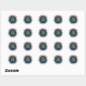 Sticker Rond Drapeau de l'État de GEORGIA PEACH (Feuille)