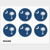 Sticker Rond Drapeau de l'État de la Caroline du Sud (Feuille)