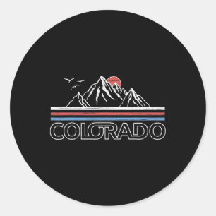 Sticker Rond Drapeau de l'état de la montagne du Colorado Les m