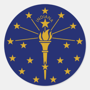 Sticker Rond Drapeau de l'État de l'Indiana