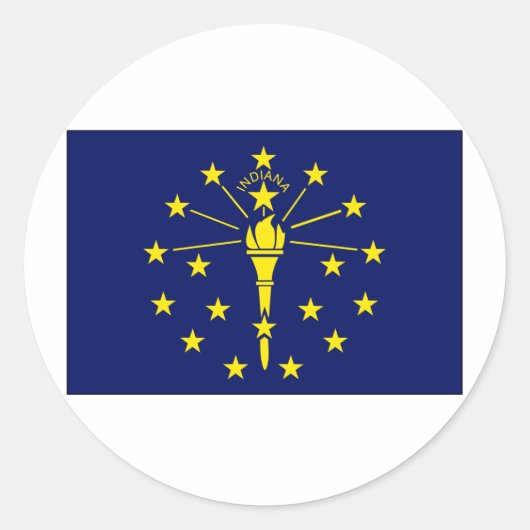 Sticker Rond Drapeau de l'État de l'Indiana (Devant)