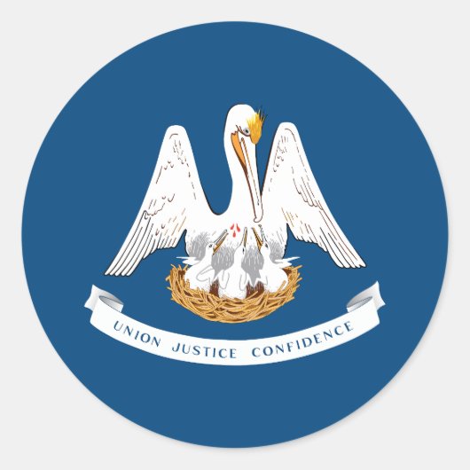 Sticker Rond Drapeau de l'État de Louisiane (Devant)