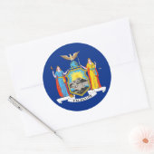 Sticker Rond Drapeau de l'État de New York (Enveloppe)