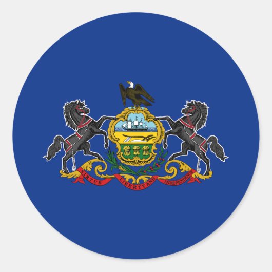 Sticker Rond Drapeau de l'État de Pennsylvanie (Devant)
