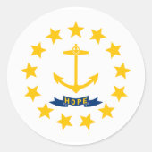 Sticker Rond Drapeau de l'État de Rhode Island (Devant)