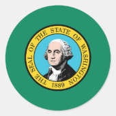Sticker Rond Drapeau de l'État de Washington États-Unis (Devant)