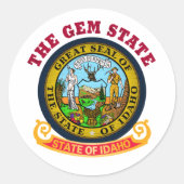 STICKER ROND DRAPEAU DE L'ÉTAT DES CARREFOURS DE L'IDAHO (Devant)