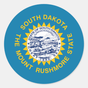 Sticker Rond Drapeau de l'État du Dakota du Sud