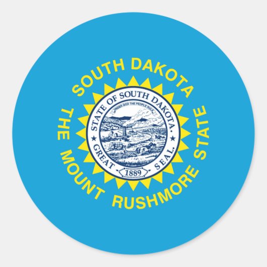 Sticker Rond Drapeau de l'État du Dakota du Sud (Devant)