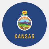 Sticker Rond Drapeau de l'État du Kansas (Devant)