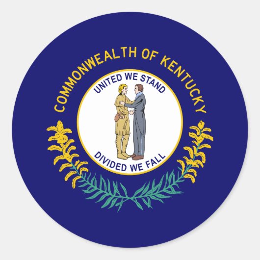 Sticker Rond Drapeau de l'État du Kentucky (Devant)