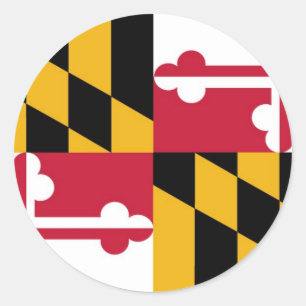 Sticker Rond Drapeau de l'État du Maryland