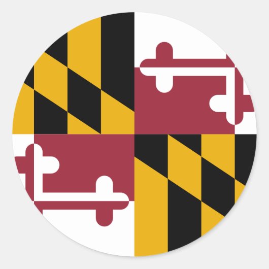 Sticker Rond Drapeau de l'État du Maryland (Devant)