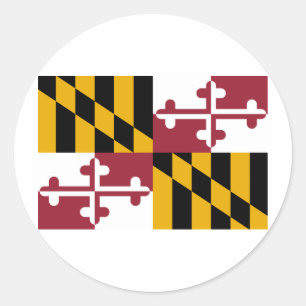 Sticker Rond Drapeau de l'État du Maryland