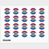 Sticker Rond Drapeau de l'État du Missouri (Feuille)