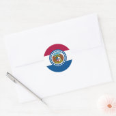 Sticker Rond Drapeau de l'État du Missouri (Enveloppe)