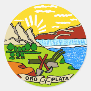 Sticker Rond Drapeau de l'État du Montana