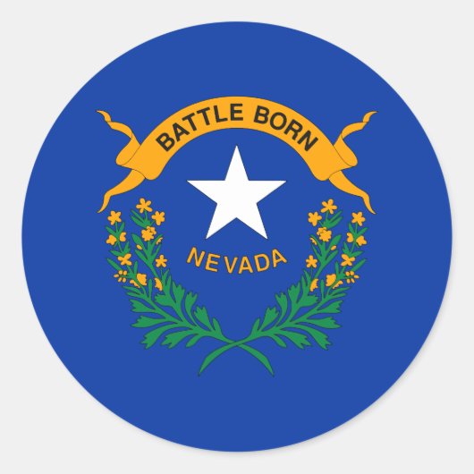 Sticker Rond Drapeau de l'État du Nevada (Devant)