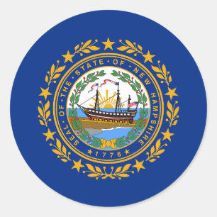 Sticker Rond Drapeau de l'État du New Hampshire