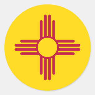 Sticker Rond Drapeau de l'État du Nouveau-Mexique