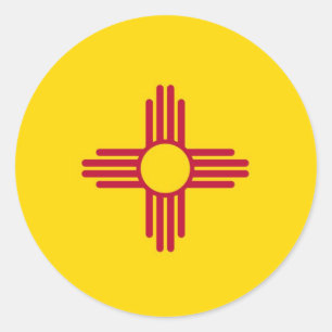 Sticker Rond Drapeau de l'État du Nouveau-Mexique