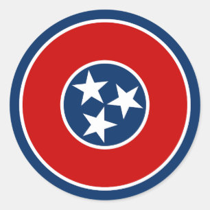Sticker Rond Drapeau de l'État du Tennessee