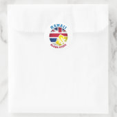 Sticker Rond Drapeau de l'État HAWAI ALOHA (Sac)
