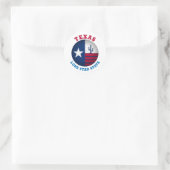 STICKER ROND DRAPEAU DE L'ÉTAT LONE STAR DU TEXAS (Sac)