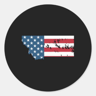 Sticker Rond Drapeau De L'État Patriotique Du Montana Aux États