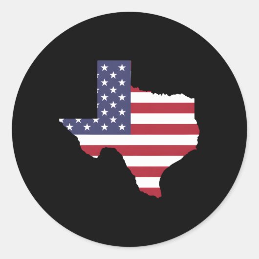 Sticker Rond Drapeau De L'État Patriotique Du Texas (Devant)