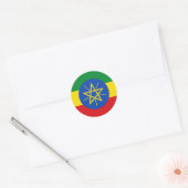 Sticker Rond Drapeau de l'Éthiopie (Enveloppe)