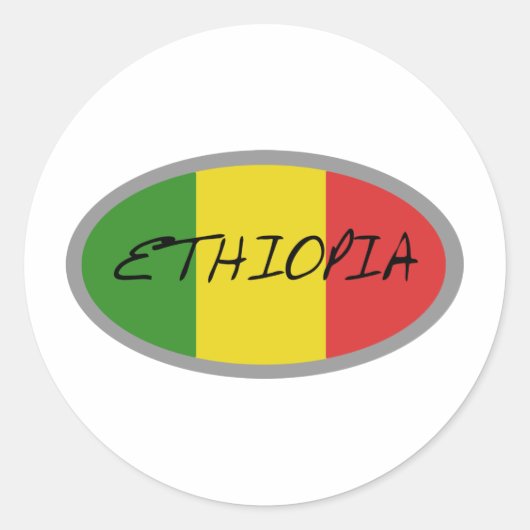 Sticker Rond Drapeau de l'Ethiopie ! (Devant)
