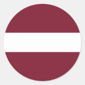 Sticker Rond Drapeau de Lettonie (Devant)