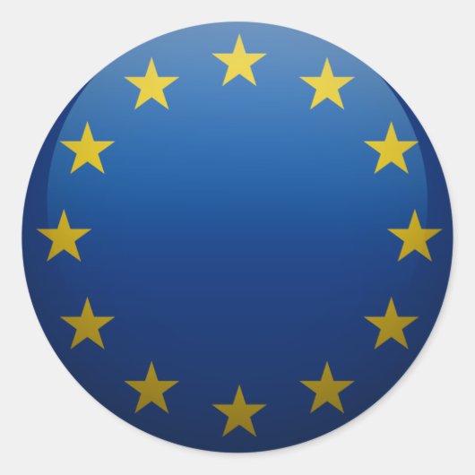 Sticker Rond Drapeau de l'Europe (Devant)
