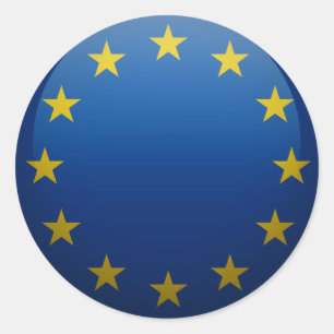 Sticker Rond Drapeau de l'Europe