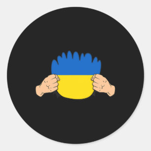 Sticker Rond Drapeau de l'héritage des racines de l'Ukraine 