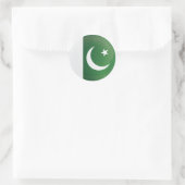 Sticker Rond Drapeau de l'icône du Pakistan (Sac)