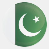 Sticker Rond Drapeau de l'icône du Pakistan (Devant)