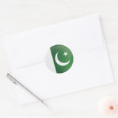 Sticker Rond Drapeau de l'icône du Pakistan (Enveloppe)