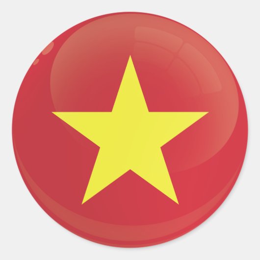 Sticker Rond Drapeau de l'icône du Vietnam (Devant)