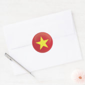 Sticker Rond Drapeau de l'icône du Vietnam (Enveloppe)