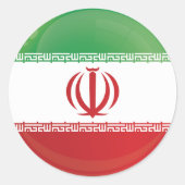 Sticker Rond Drapeau de l'icône iranienne (Devant)
