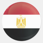 Sticker Rond Drapeau de l'icône ronde de l'Égypte (Devant)