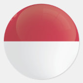 Sticker Rond Drapeau de l'icône ronde de l'Indonésie (Devant)