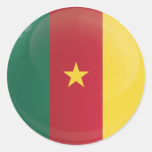 Sticker Rond Drapeau de l'icône ronde du Cameroun (Devant)
