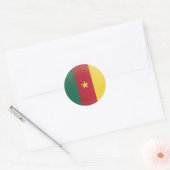 Sticker Rond Drapeau de l'icône ronde du Cameroun (Enveloppe)