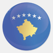 Sticker Rond Drapeau de l'icône ronde du Kosovo (Devant)